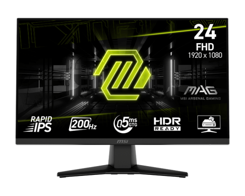 MSI MONITOR MAG 242F. 23.8 RAPID IPS FLAT. 1920X1080. 200HZ. NEGRO