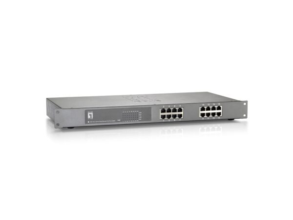 Switch Fast Ethernet PoE de 16 puertos, 480W, 802.3at PoE+