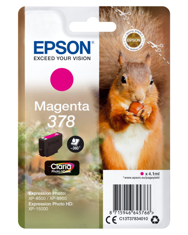 Squirrel Singlepack Magenta 378 Claria Photo HD Ink