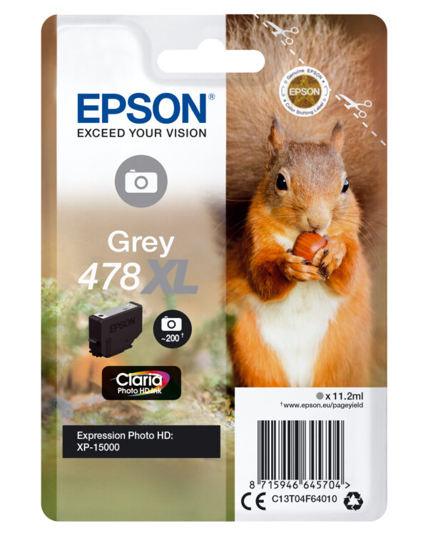 Squirrel Singlepack Grey 478XL Claria Photo HD Ink