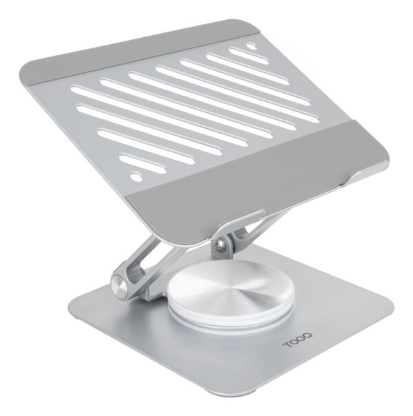 Soporte de Sobremesa con rotación 360° y ajustable para dispositivos de hasta 13, Color Plata