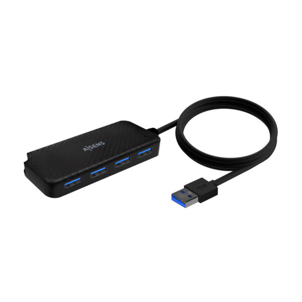 Hub USB 3.0, Tipo A/M-4x Tipo A/H, Negro, 60cm