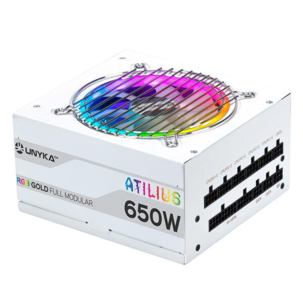 ATX Atilus RGB White 650W unidad de fuente de alimentación 20+4 pin ATX Blanco