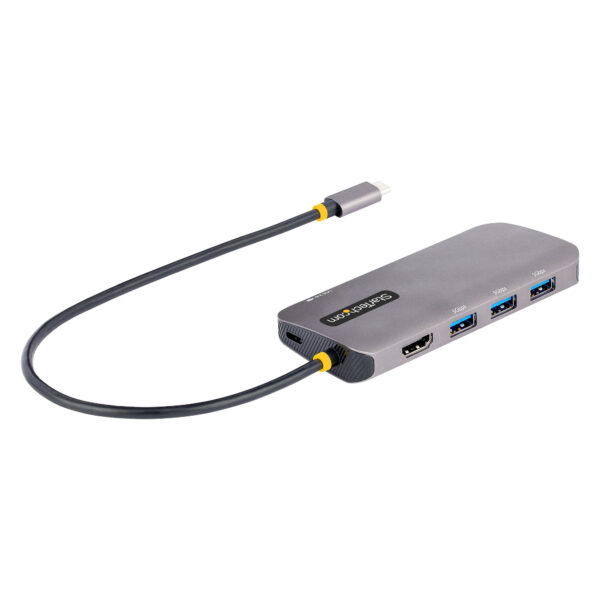 Adaptador Multipuertos USB C, de Vídeo HDMI de 4K y 60Hz, Hub USB-A 3.2 de 3 Puertos de 5Gbps, Entrega de Alimentación PD de 100W, GbE, Docking Station de Viajes