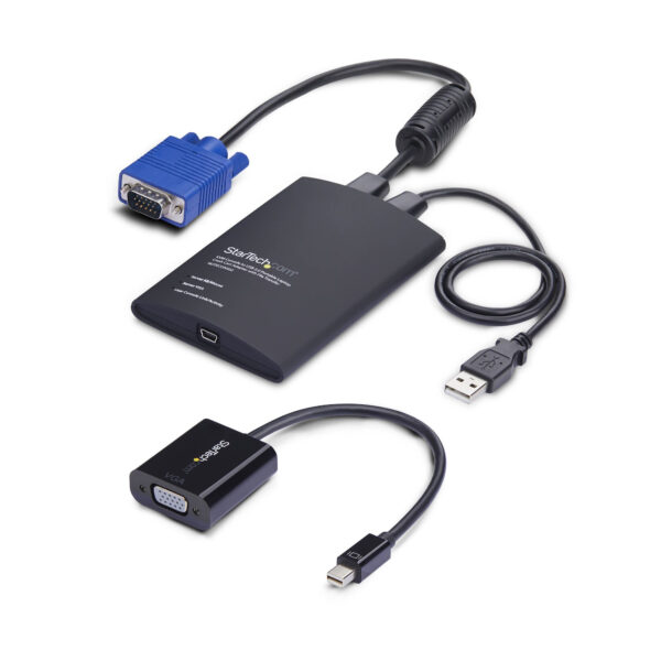 Adaptador Crash Cart USB a VGA/ Mini DisplayPort para Portátil - Consola KVM de Portátil - Transferencia de Ficheros - Captura de Vídeo - TAA