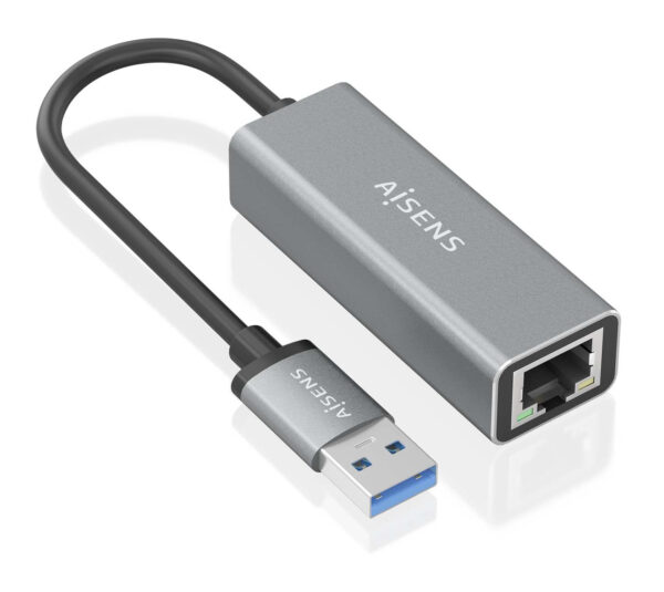Conversor USB 3.0 a ethernet Gigabit 10/100/1000 Mbps, Gris, 15cm