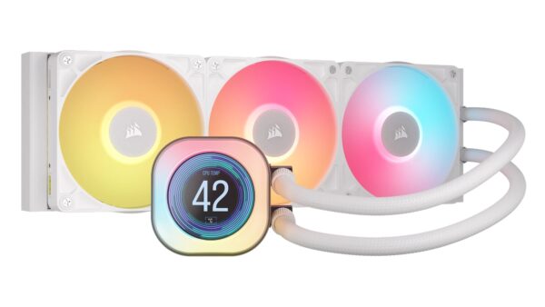 iCUE LINK TITAN 360 RX LCD Procesador Sistema de refrigeración líquida todo en uno 12 cm Blanco 1 pieza(s)