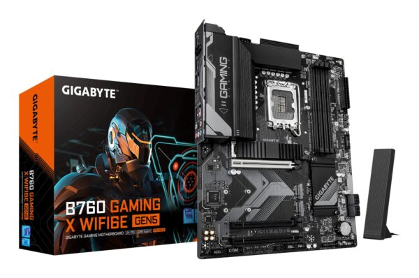 B760 GAMING X WIFI6E GEN5 Placa Base  Compatible con procesadores Intel Core 14ª generación, VRM de 8+1+1 fases, hasta 5600 MHz DDR5, 3 x M.2 PCIe 4.0, Wi-Fi 6E, LAN 2.5 GbE, USB 3.2 Gen 2
