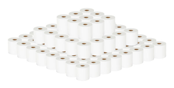 Pack 100 rollos papel térmico sin BPA 57X57mm