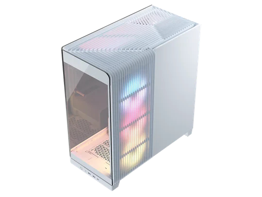 4500X LX-R RGB Tempered Glass Mid-Tower, White Midi Tower Blanco