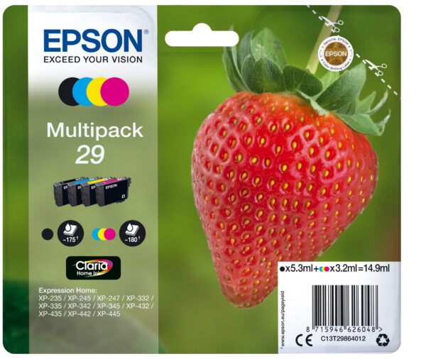 Strawberry Multipack 4-colours 29 Claria Home Ink