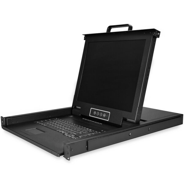 Consola KVM de 8 Puertos para Montaje en Rack con Cables de 1,8m - Teclado QWERTY - Conmutador KVM integrado con Monitor LCD de 17" - Switch KVM LCD 1U - KVM OSD - 50000 MTBF
