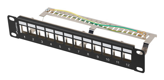 patch panel blank 12 port 1U 10 ftp for keystone modules black v2