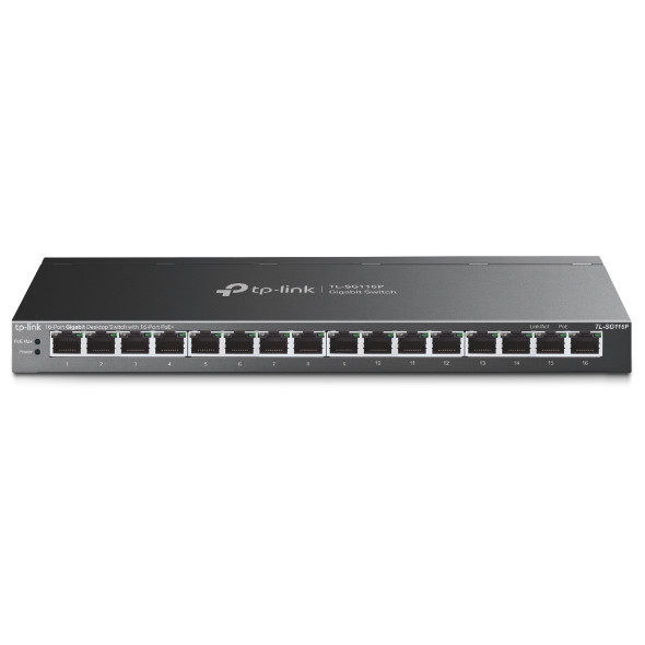 TL-SG116P switch No administrado Gigabit Ethernet (10/100/1000) Energía sobre Ethernet (PoE) Negro