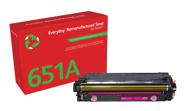 Everyday Tóner Everyday Magenta remanufacturado de Xerox es compatible con HP 651A 650A 307A (CE343A/CE273A/CE743A), Capacidad estándar
