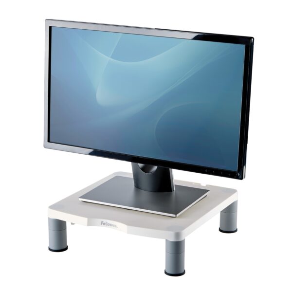Standard Monitor Riser 53,3 cm (21") Escritorio Gris, Blanco