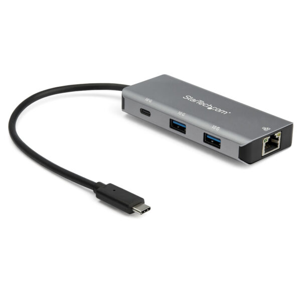 Hub Ladrón USB C con Puerto de Red Ethernet Gigabit RJ45 GbE - Concentrador USB Tipo C USB 3.2 Gen 2 de 10Gbps con 2 Puertos USB-A y 1 Puerto USBC - Alimentado por el Bus USB - de Aluminio - Funciona con Thunderbolt 3