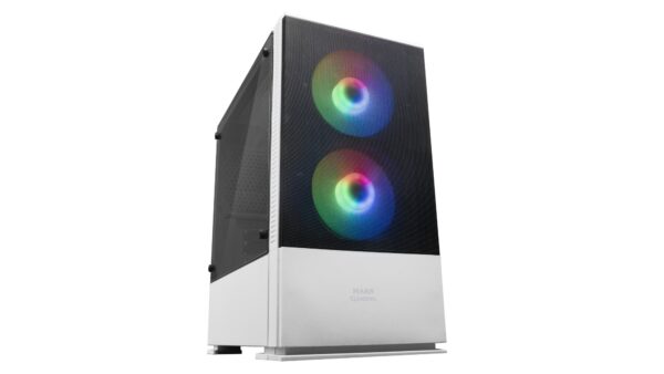 MCZW, Caja PC Compacta Premium, MicroATX, Panel+Frontal Mesh, Blanco