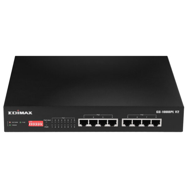 GS-1008PL V2 switch Gestionado L2 Gigabit Ethernet (10/100/1000) Energía sobre Ethernet (PoE) 1U Negro