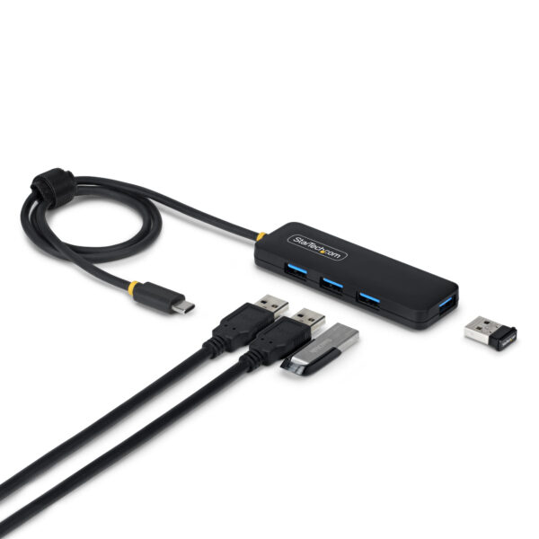 Hub USB-C de 4 Puertos A - 5 Gbps - Ladrón USB Alimentado por el Bus - Concentrador Tipo C a 4 Puertos A - Plástico PCR - Cable de 61cm - Hub Universal Serial Bus para Portátil