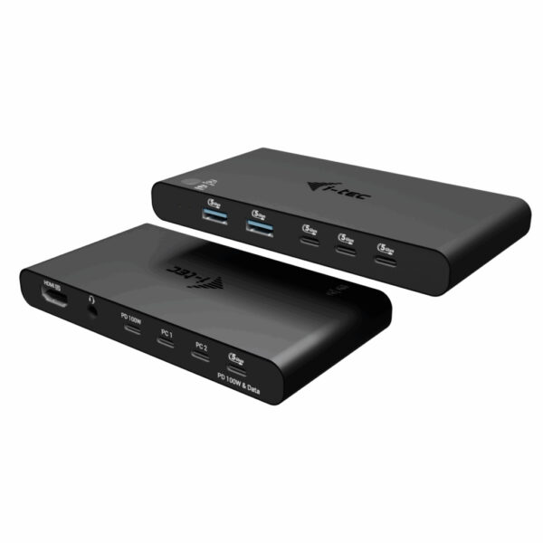 KVM Docking Station HDMI for 2 hosts, Power Delivery 2x 100W
