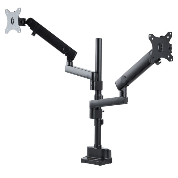 Brazo de Soporte para Dos Monitores - Base Soporte de Movimiento Articulado y Altura Ajustable para 2 Monitores VESA de hasta 32 Pulgadas 8kg - Grommet o Mordaza