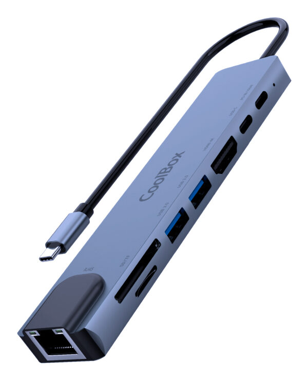 MINIDOCK C81 ALUMINIO USB-C A HDMI 4K/2xUSB-A/PD 100W/USB-C/SD/MICROSD/RJ45