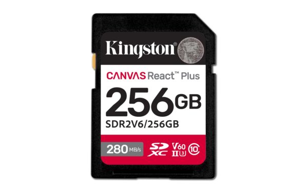 256GB Canvas React Plus SDXC UHS-II 280R/150W U3 V60 for Full HD/4K