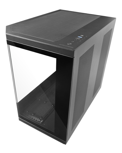 MC-3TCORE, Caja Gaming Custom ATX, Triple Ventana Cristal Templado Extraíble, Cámara Dual, Semitorre Compatible con Placas Base de Conector Inverso, Soporte Refrigeración Líquida, Negro