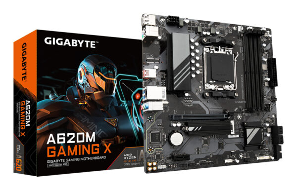 A620M GAMING X Placa base - Soporta CPUs AMD Ryzen 8000, VRM digital de 8+2+1 fases, hasta 8000MHz DDR5 (OC), 1xPCIe 4.0 M.2, LAN GbE, USB 3.2 Gen 2