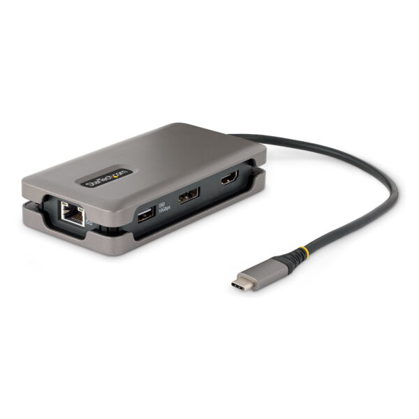 Adaptador Multipuertos USB-C - HDMI/DP 4K a 60Hz - Hub Ladrón USB de 3 Puertos - Power Delivery de Paso de 100W - GbE - Docking Station USB Tipo C de Viajes - Cable de 30cm