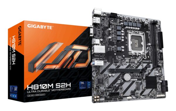 H810M S2H Placa base - Procesadores Intel Core Ultra (Serie 2), VRM de 4+1+2 fases, hasta 6400 MHz DDR5, 1xPCIe 4.0 M.2, LAN 1GbE, USB 3.2 Gen 1