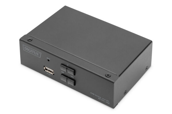 Conmutador KVM, 2x1 DP, DP Out, USB