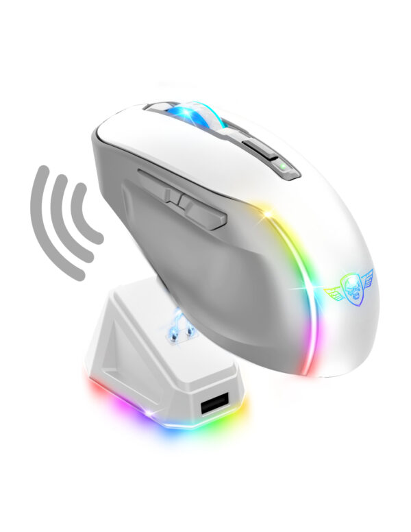 S-EM50WT ratón Juego mano derecha RF Wireless + Bluetooth + USB Type-A Óptico 8000 DPI
