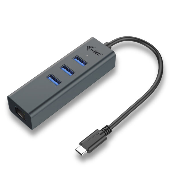 Metal USB-C HUB 3 Port + Gigabit Ethernet Adapter