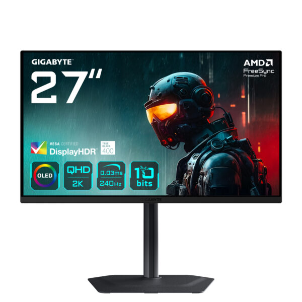 MO27Q2 27" Monitor Gaming OLED QHD - 2560 x 1440, 240Hz, 0.03ms, 250 cd/m², Display HDR True Black 400, HDMI 2.1, DisplayPort 1.4