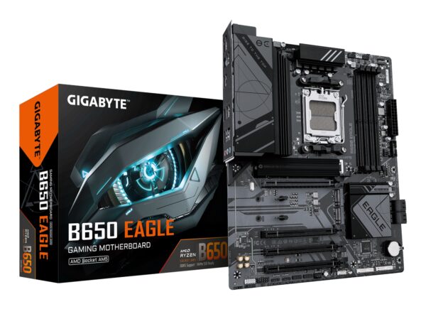 B650 EAGLE Placa base - AMD Ryzen serie 9000, VRM de 12+2+2 fases, hasta 7600 MHz DDR5 (OC), 1xPCIe 5.0 + 2xPCIe 4.0 M.2, LAN GbE, USB 3.2 Gen 2