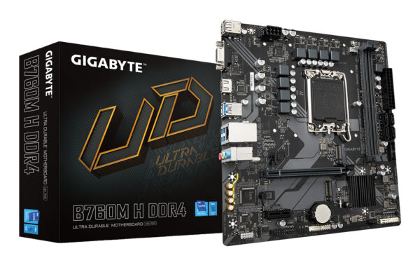 B760M H DDR4 Placa base - Soporta CPUs Intel Core de 14ª generación, VRM digital de 6+1+1 fases, hasta 3200MHz DDR4 (OC), 2xPCIe 4.0 M.2, GbE LAN, USB 3.2 Gen1