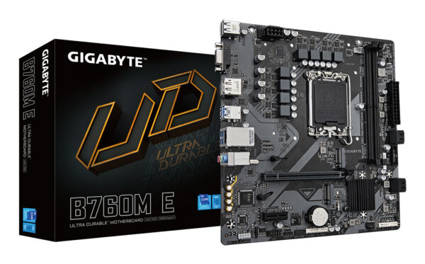 B760M E Placa base - Compatible con procesadores Intel Core 14ª generación, VRM de 6+1+1 fases, hasta 7200 MHz DDR5 (OC), 2xPCIe 4.0 M.2, LAN 1 GbE, USB 3.2 Gen 1