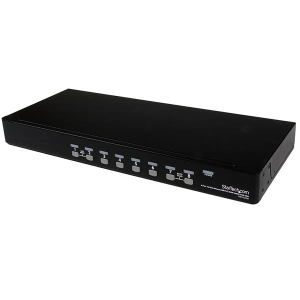 Conmutador Switch KVM 8 Puertos de Vídeo VGA HD15 USB 2.0 USB A PS/2 - 1U Rack Estante