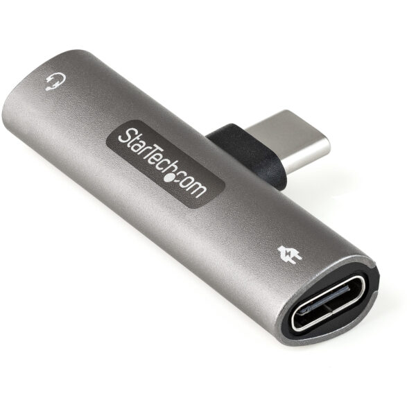 Adaptador de Audio y Carga USB-C - Adaptador de Audio USB Tipo C con Salida TRRS de 3,5mm para Auriculares con Micrófono y Pass Through de 60W USBC para Cargador