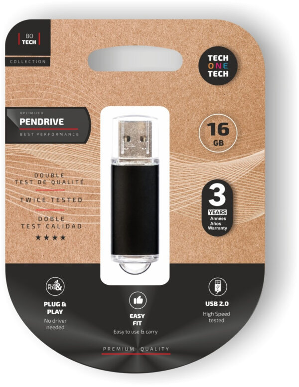 TEC3006-16 unidad flash USB 16 GB USB tipo A 2.0 Negro