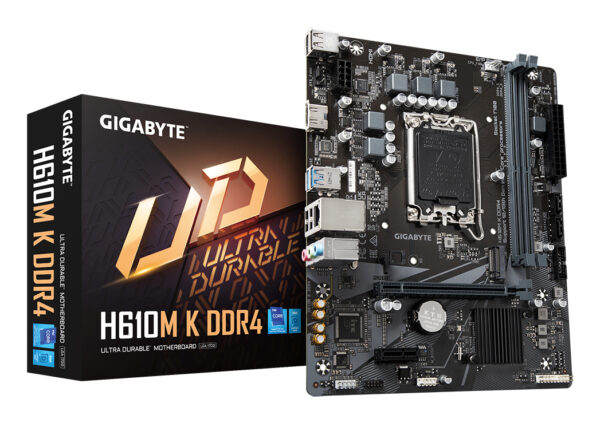 H610M K DDR4 Placa base - Compatible con procesadores Intel Core 14th Gen CPUs, 3+1+1 Phases Hybrid Power Design, up to 3200MHz DDR4, 1xPCIe 3.0 M.2, GbE LAN, USB 3.2 Gen 1