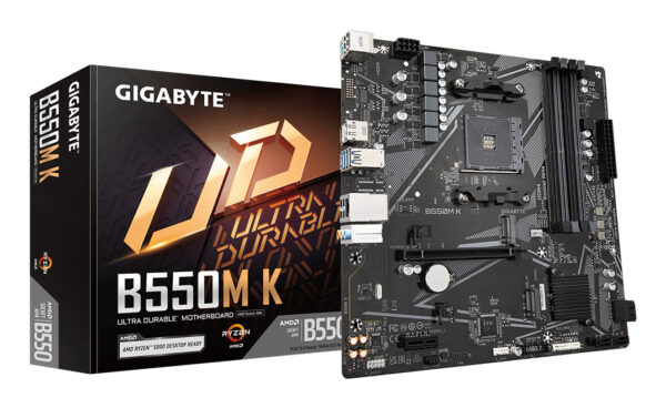 B550M K Placa base - Procesadores AMD Ryzen 5000, hasta 4733 MHz DDR4, 1xPCIe 4.0 + 1xPCIe 3.0 M.2, LAN 1GbE, USB 3.2 Gen 1