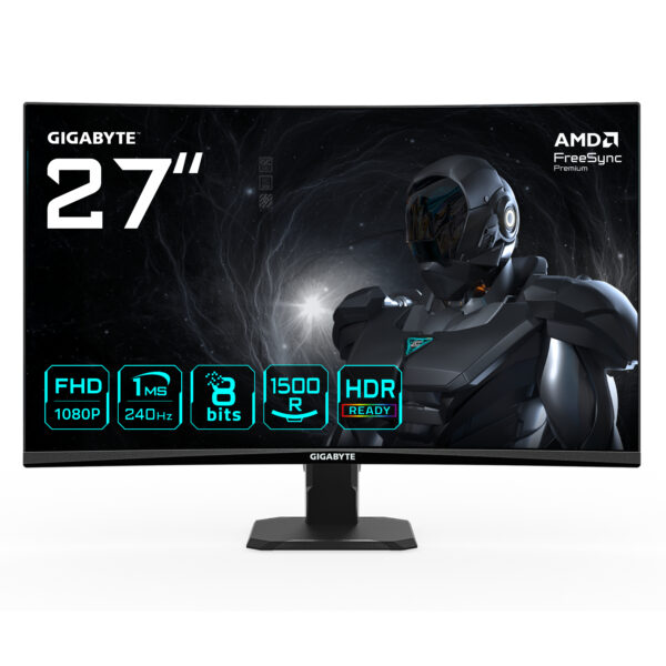 GS27FC2 Monitor Gaming Curvo 27" FHD - 1920 x 1080, 240Hz, 1ms, 350 cd/m², HDR Ready, HDMI 2.0, Displayport 1.4