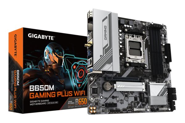 B650M GAMING PLUS WIFI Placa base - Procesadores AMD Ryzen 9000, VRM de 5+2+2 fases, hasta 8000 MHz DDR5, 2xPCIe 4.0 M.2, LAN 2.5GbE, WIFI 6E, USB 3.2 Gen 1