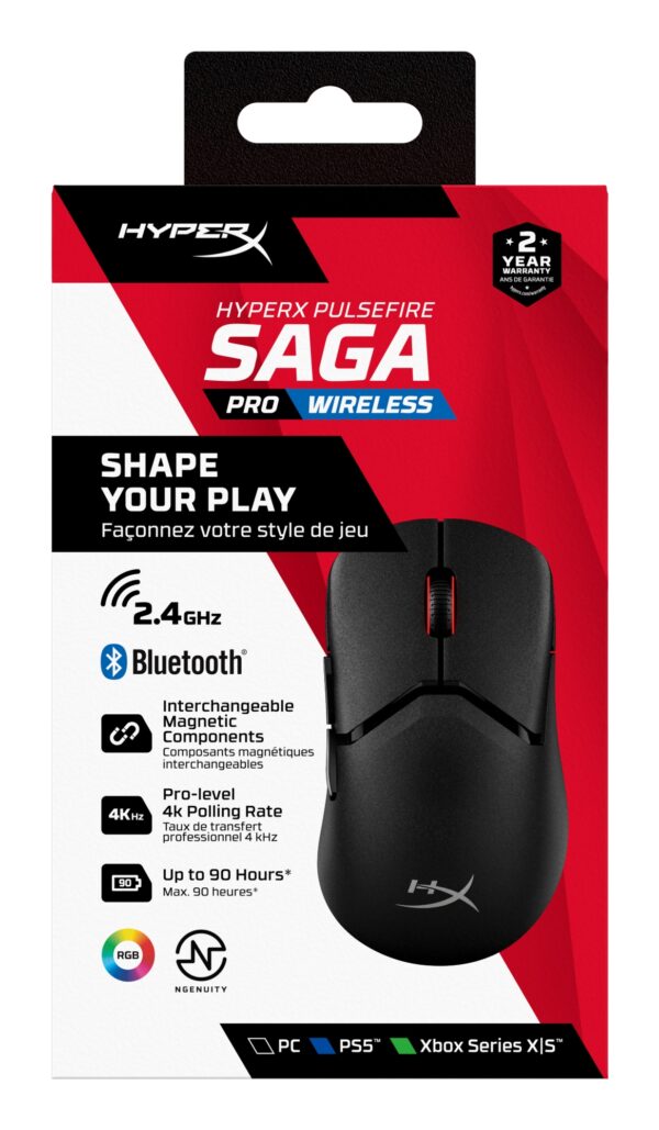 Pulsefire Saga Pro: ratón gaming inalámbrico (negro)