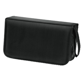 CD Wallet Nylon 120, black 120 discos Negro