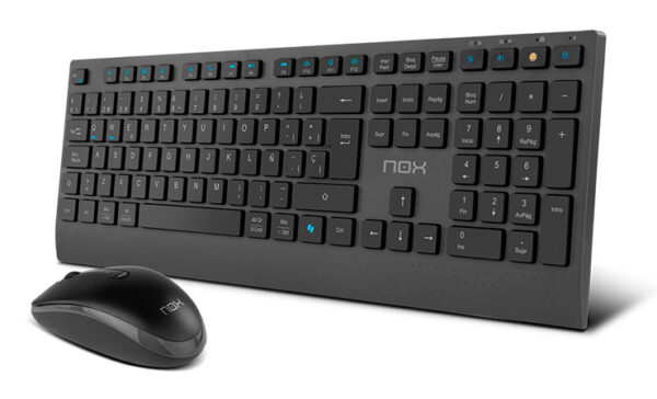 NXLITEDUOSP teclado Ratón incluido Hogar RF Wireless + Bluetooth QWERTY Español Negro
