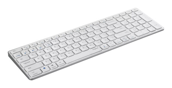 E9700M teclado Oficina RF Wireless + Bluetooth QWERTY Blanco